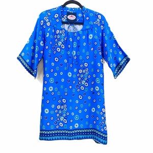 Monelle Blue 100% Silk Lola Blue Slip On Dress S